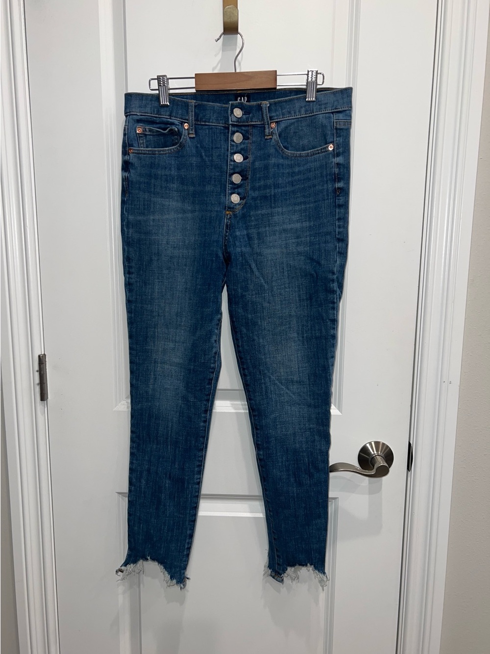 Gap Women’s Gap Denim Skinny High Rise Jeans Raw Hem Size 29 Button Fly